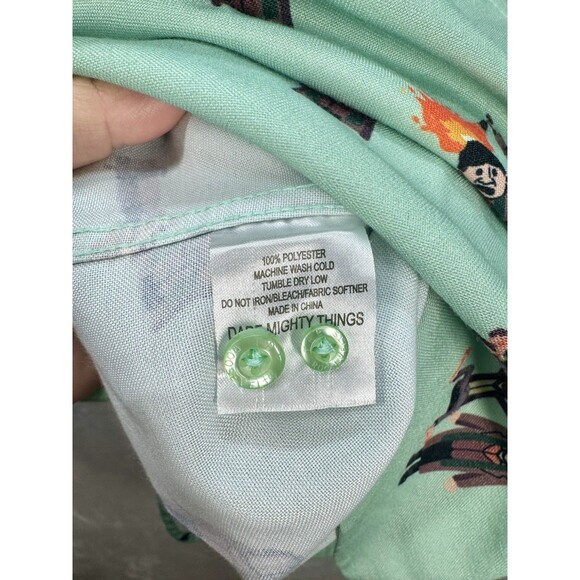 RSVLTS Home Alone Wet Bandits Shirt Mens XL Green Button Up Kunuflex Long Sleeve - Picture 5 of 8